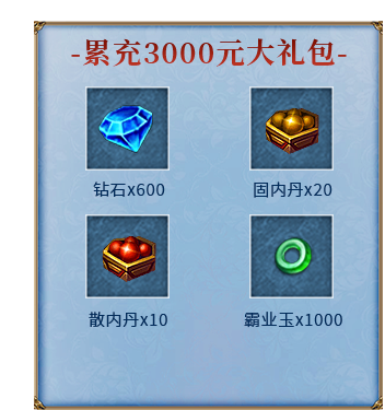 累充3000元