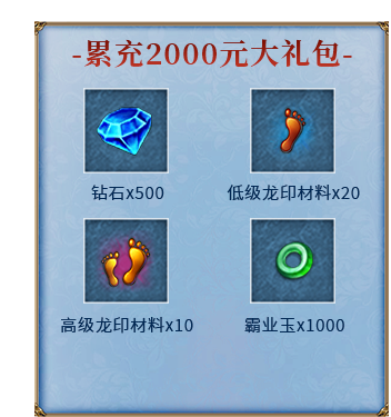 累充2000元