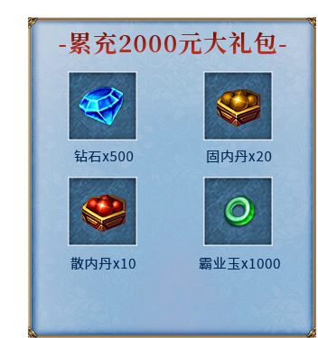 累充2000元