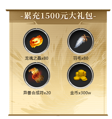 累充1500元