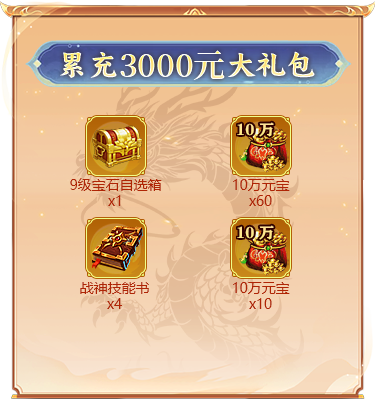 累充3000元