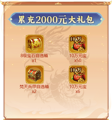 累充2000元