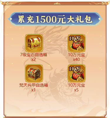 累充1500元